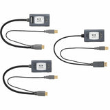 Eaton Tripp Lite Series 2-Port DisplayPort to HDMI over Cat6 Extender Kit, Pigtail Transmitter/2x Receivers, 4K 60 Hz, HDR, 4:4:4, 230 ft. (70.1 m), TAA