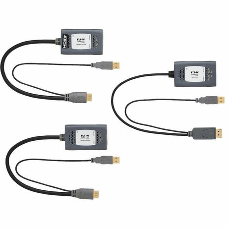 Eaton Tripp Lite Series 2-Port DisplayPort to HDMI over Cat6 Extender Kit, Pigtail Transmitter/2x Receivers, 4K 60 Hz, HDR, 4:4:4, 230 ft. (70.1 m), TAA