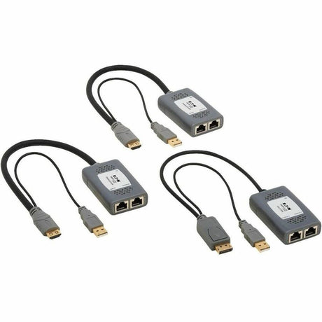 Eaton Tripp Lite Series 2-Port DisplayPort to HDMI over Cat6 Extender Kit, Pigtail Transmitter/2x Receivers, 4K 60 Hz, HDR, 4:4:4, 230 ft. (70.1 m), TAA