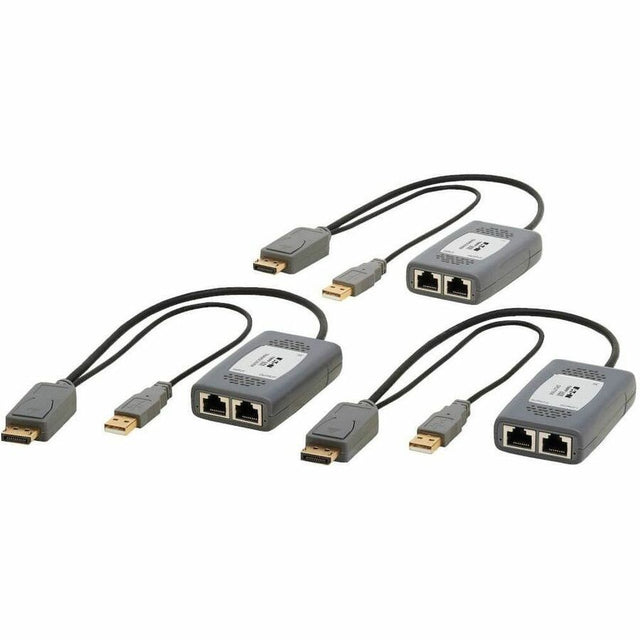 Eaton Tripp Lite Series 2-Port DisplayPort over Cat6 Extender Kit, Pigtail Transmitter/2x Receivers, 4K 60 Hz, HDR, 4:4:4, 230 ft. (70.1 m), TAA