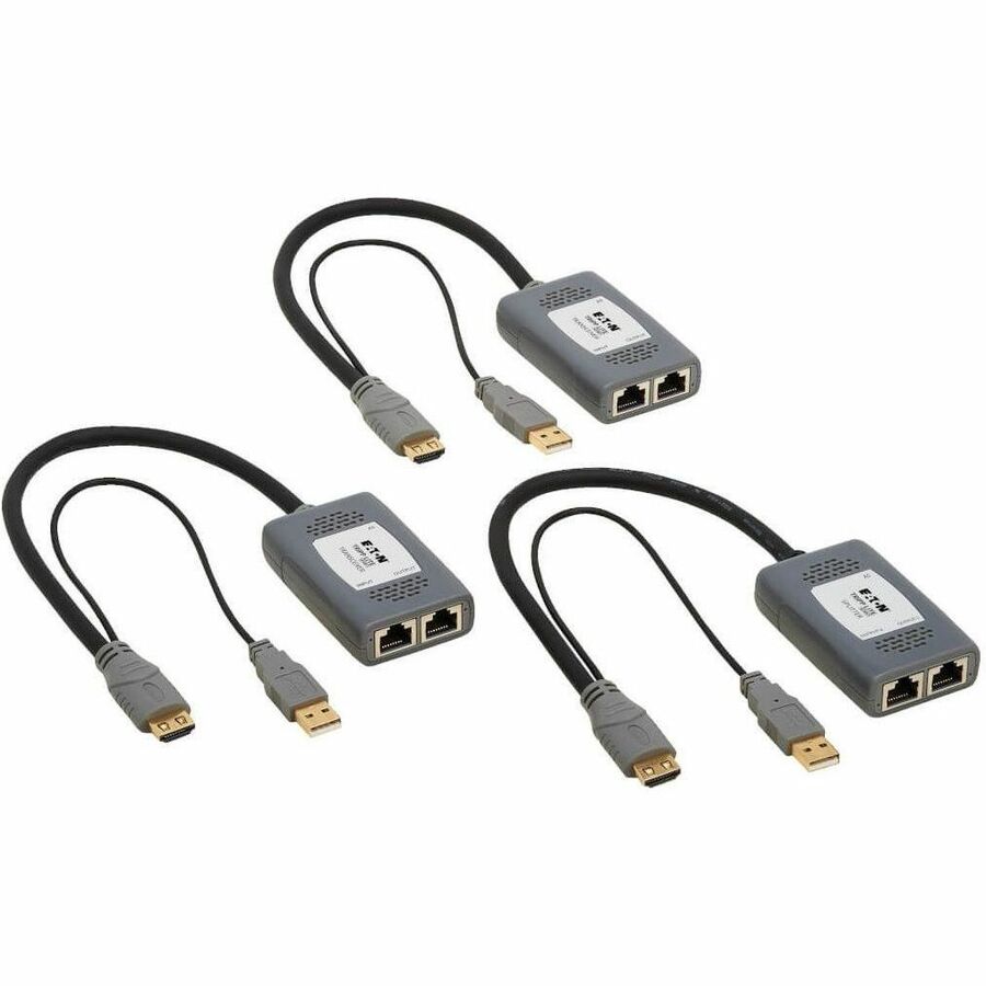Eaton Tripp Lite Series 2-Port HDMI over Cat6 Extender Kit, Pigtail Transmitter/2x Receivers, 4K 60 Hz, HDR, 4:4:4, 230 ft. (70.1 m), TAA