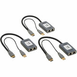 Eaton Tripp Lite Series 2-Port HDMI over Cat6 Extender Kit, Pigtail Transmitter/2x Receivers, 4K 60 Hz, HDR, 4:4:4, 230 ft. (70.1 m), TAA