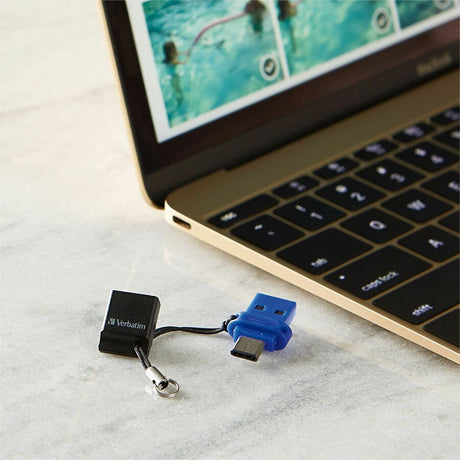 128GB Store 'n' Go Dual USB Flash Drive for USB-C Devices - Blue