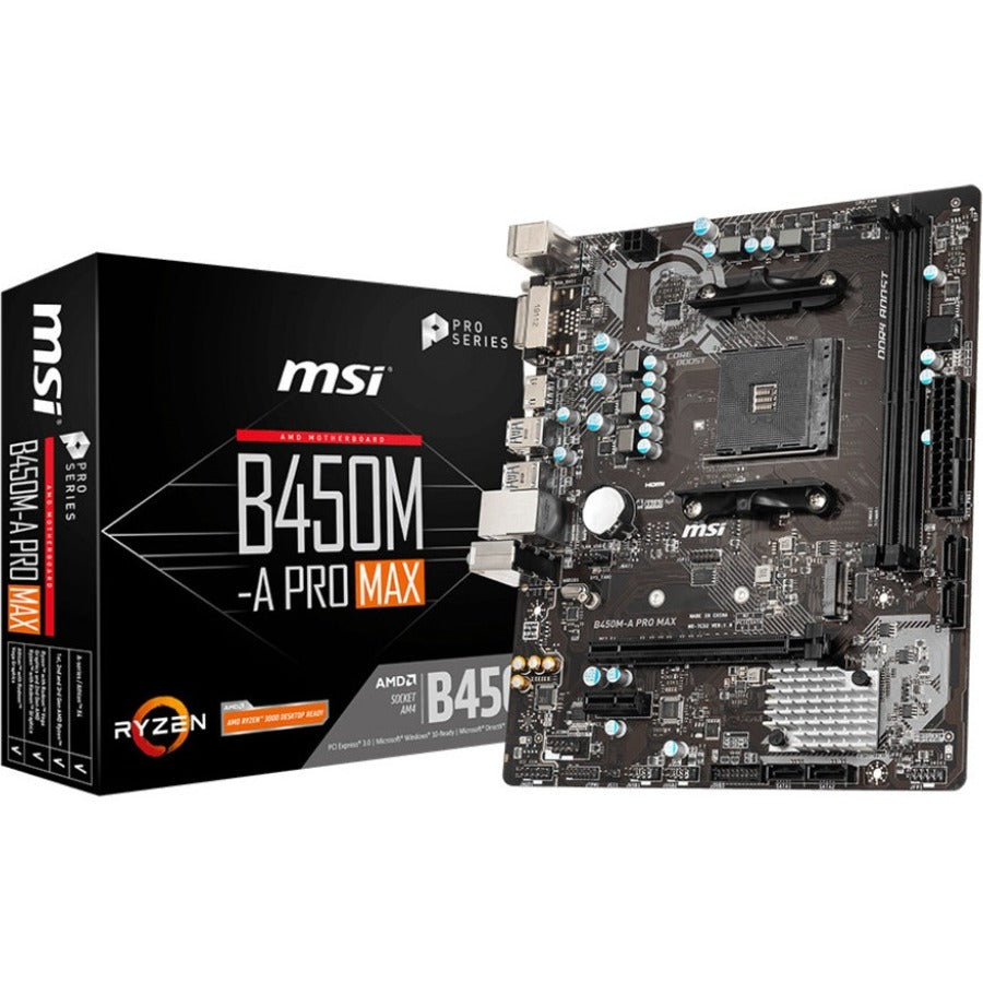 MSI B450M-A PRO MAX Desktop Motherboard - AMD B450 Chipset - Socket AM4 - Micro ATX