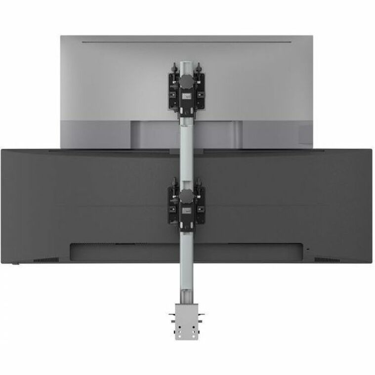Atdec Desk Mount for Monitor, Display, Flat Panel Display, Curved Screen Display, Grommet, Clamp Mount, All-in-One Computer - Silver, Black - Landscape/Portrait
