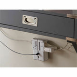 Sanus On-Wall Surge Protector - 4 Rotating Outlet Power Strip with USB ports - White