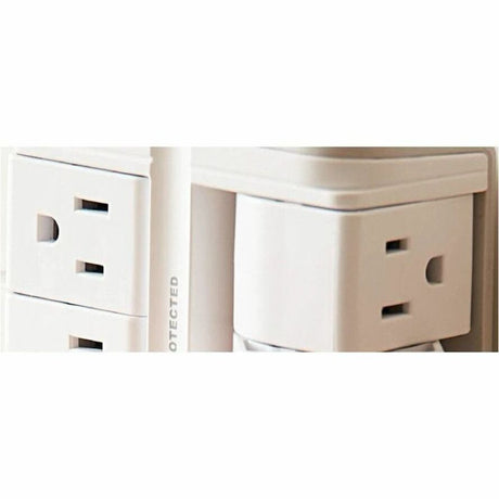 Sanus On-Wall Surge Protector - 4 Rotating Outlet Power Strip with USB ports - White