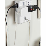 Sanus On-Wall Surge Protector - 4 Rotating Outlet Power Strip with USB ports - White