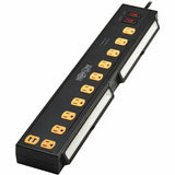 Eaton Tripp Lite Series Protect It! 10-Outlet Surge Protector with Swivel Light Bars - 5-15R Outlets, 2 USB Ports, 10 ft. (3 m) Cord, 4500 Joules, Black