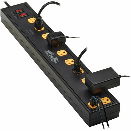 Eaton Tripp Lite Series Protect It! 10-Outlet Surge Protector with Swivel Light Bars - 5-15R Outlets, 2 USB Ports, 10 ft. (3 m) Cord, 4500 Joules, Black