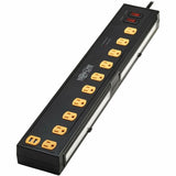 Eaton Tripp Lite Series Protect It! 10-Outlet Surge Protector with Swivel Light Bars - 5-15R Outlets, 2 USB Ports, 10 ft. (3 m) Cord, 4500 Joules, Black