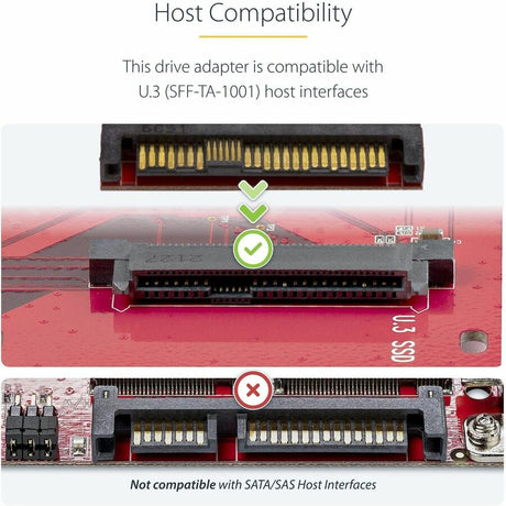 StarTech.com M.2 to U.3 Adapter, For M.2 NVMe SSDs, PCIe M.2 Drive to 2.5inch U.3 (SFF-TA-1001) Host Adapter/Converter, TAA Compliant