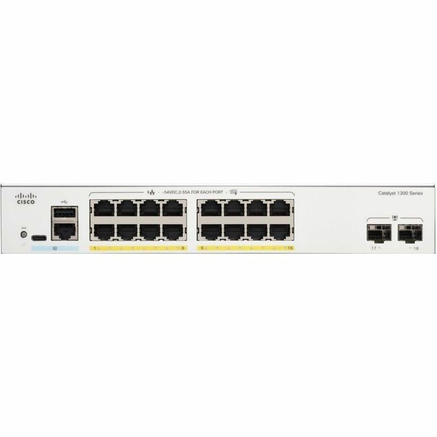 1300 16-port GE PoE 2x1G SFP