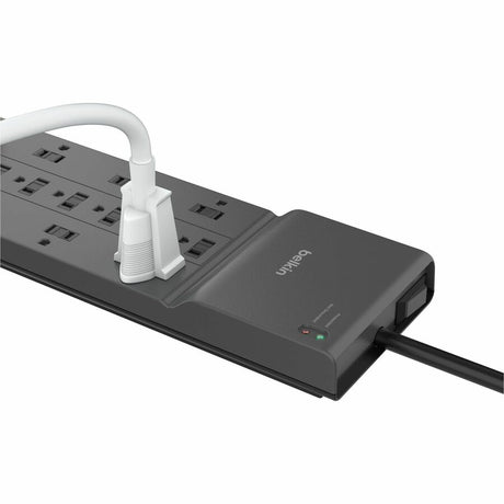 Belkin 12-Outlet Surge Protector - 8ft Cord - Right Angle Plug - 3940J - Grey