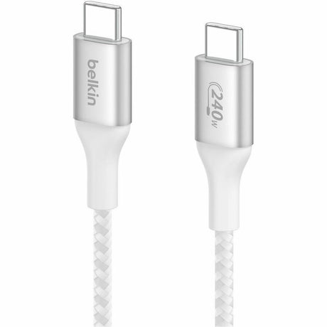 Belkin 240W USB-C to USB-C Cable - 480 Mbps - Nylon, Braided - M/M - 2m/6.6ft - White