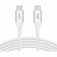 Belkin 240W USB-C to USB-C Cable - 480 Mbps - Nylon, Braided - M/M - 2m/6.6ft - White