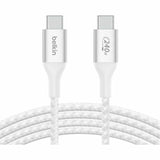 Belkin 240W USB-C to USB-C Cable - 480 Mbps - Nylon, Braided - M/M - 2m/6.6ft - White