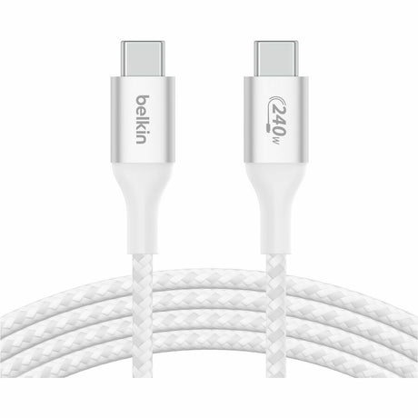 Belkin 240W USB-C to USB-C Cable - 480 Mbps - Nylon, Braided - M/M - 2m/6.6ft - White