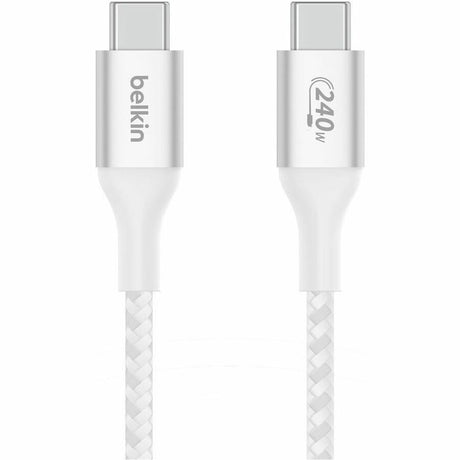 Belkin 240W USB-C to USB-C Cable - 480 Mbps - Nylon, Braided - M/M - 2m/6.6ft - White
