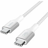 Belkin 240W USB-C to USB-C Cable - 480 Mbps - Nylon, Braided - M/M - 2m/6.6ft - White