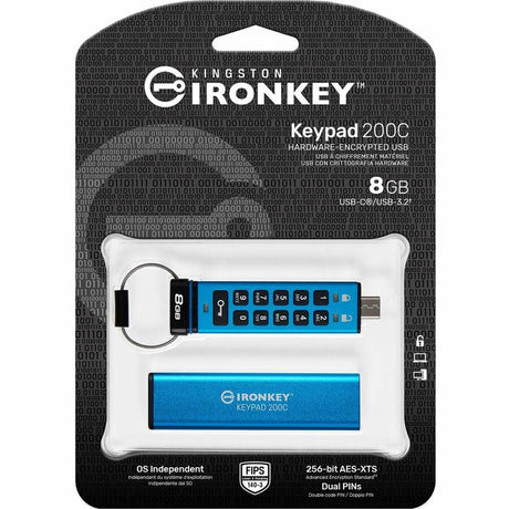 IronKey Keypad 200 8GB USB 3.2 (Gen 1) Type C Flash Drive