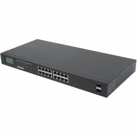 Intellinet 16-Port Gigabit Ethernet PoE+ Switch with 2 SFP Ports and LCD Screen