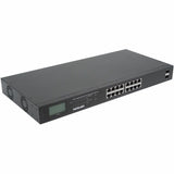 Intellinet 16-Port Gigabit Ethernet PoE+ Switch with 2 SFP Ports and LCD Screen