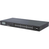 Intellinet 24-Port Gigabit Ethernet PoE+ Switch with 2 SFP Ports and LCD Screen