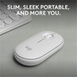Logitech Pebble Mouse 2 M350s Slim Bluetooth Wireless Mouse, Portable, Customizable Button, Quiet Clicks, Tonal White