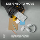 Logitech Pebble Mouse 2 M350s Slim Bluetooth Wireless Mouse, Portable, Customizable Button, Quiet Clicks, Tonal White