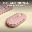 Logitech Pebble Mouse 2 M350s Slim Bluetooth Wireless Mouse, Portable, Customizable Button, Quiet Clicks, Tonal Rose