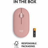 Logitech Pebble Mouse 2 M350s Slim Bluetooth Wireless Mouse, Portable, Customizable Button, Quiet Clicks, Tonal Rose