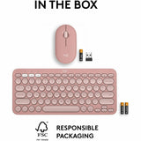 Logitech Pebble 2 Combo, Wireless Keyboard and Mouse, Quiet and Portable, Customizable, Logi Bolt, Tonal Rose