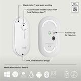 Logitech Pebble 2 Combo, Wireless Keyboard and Mouse, Quiet and Portable, Customizable, Logi Bolt, Bluetooth, Tonal White