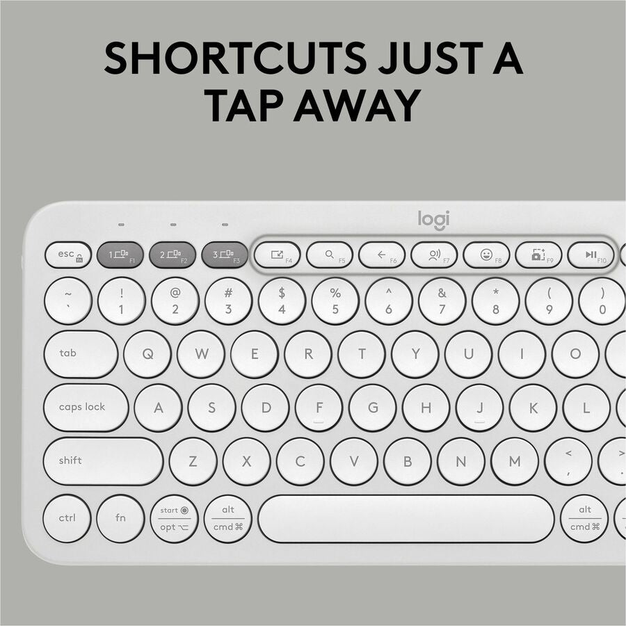 Logitech Pebble 2 Combo, Wireless Keyboard and Mouse, Quiet and Portable, Customizable, Logi Bolt, Bluetooth, Tonal White