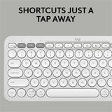 Logitech Pebble 2 Combo, Wireless Keyboard and Mouse, Quiet and Portable, Customizable, Logi Bolt, Bluetooth, Tonal White