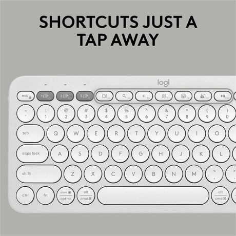 Logitech Pebble 2 Combo, Wireless Keyboard and Mouse, Quiet and Portable, Customizable, Logi Bolt, Bluetooth, Tonal White