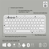 Logitech Pebble 2 Combo, Wireless Keyboard and Mouse, Quiet and Portable, Customizable, Logi Bolt, Bluetooth, Tonal White