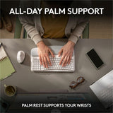 Logitech Wave Keys Wireless Ergonomic Keyboard with Cushioned Palm Rest, Comfortable Natural Typing, Easy-Switch, Off White