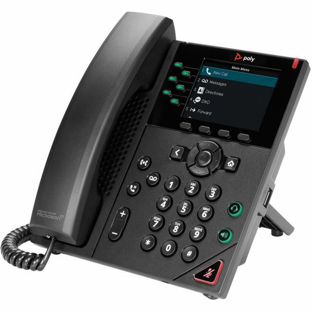 Poly VVX 350 6-Line IP Phone and PoE-enabled GSA/TAA