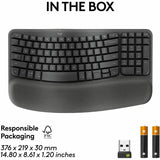 Logitech Wave Keys for Business, Wireless Ergonomic Keyboard with Cushioned Palm Rest, Logi Bolt, Graphite