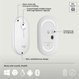 Logitech Pebble 2 Combo for Mac, Wireless Keyboard and Mouse, Slim, Quiet and Portable, Tonal White