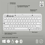 Logitech Pebble 2 Combo for Mac, Wireless Keyboard and Mouse, Slim, Quiet and Portable, Tonal White