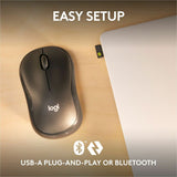 Logitech M240 for Business Silent Wireless Mouse, Secure Logi Bolt USB Receiver, Graphite