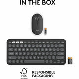 Logitech Pebble 2 Combo for Mac, Wireless Keyboard and Mouse, Slim, Quiet and Portable, Customizable, Tonal Graphite