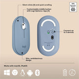 Logitech Pebble 2 Combo for Mac, Wireless Keyboard and Mouse, Slim, Quiet and Portable, Bluetooth, Tonal Blue