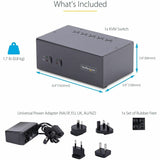 StarTech.com 2-Port Dual-Monitor DisplayPort KVM Switch, 4K 60Hz, 2x USB 5Gbps Ports, Hotkey/Push-Button Switching, TAA Compliant