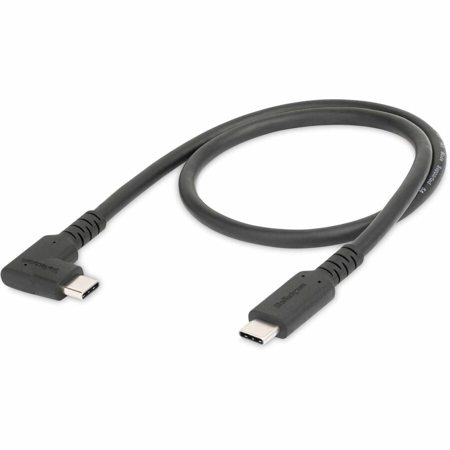 StarTech.com 1.6ft (50cm) Rugged Right Angle USB-C Cable, USB 3.2 Gen 2 (10 Gbps), USB C to C Data Transfer Cable, 100W PD, 4K 60Hz, 90 Degree USB-C Cable