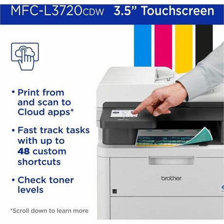 Brother MFC-L3720CDW Wireless Digital Color All-in-One Printer with Laser Quality Output, Copy, Scan and Fax, Duplex and Mobile Printing