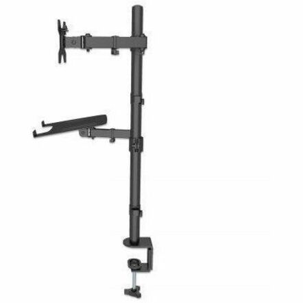 Manhattan 462136 Desk Mount for Monitor, Notebook, LED Monitor, LCD Monitor, Display, MacBook, Projector, Display Screen - Black - Landscape/Portrait